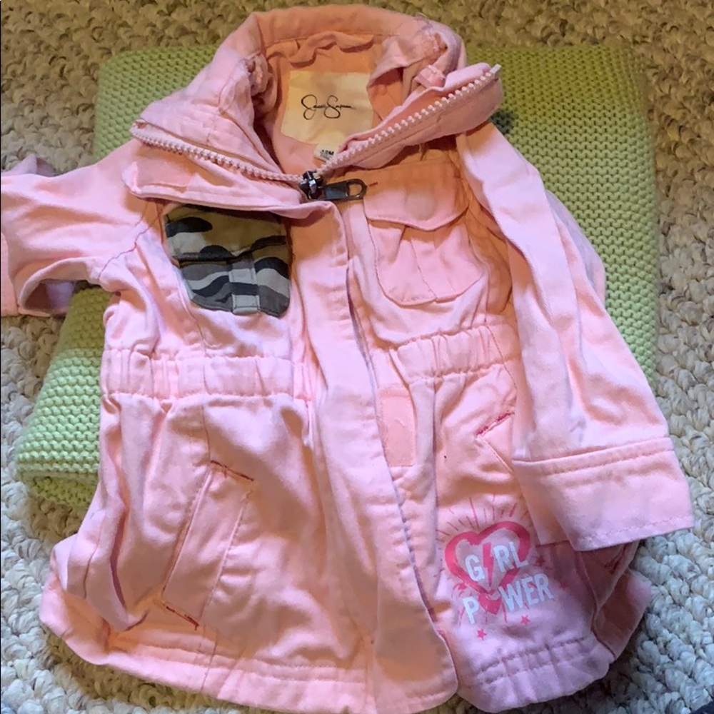 Jessica Simpson pink and camo jacket